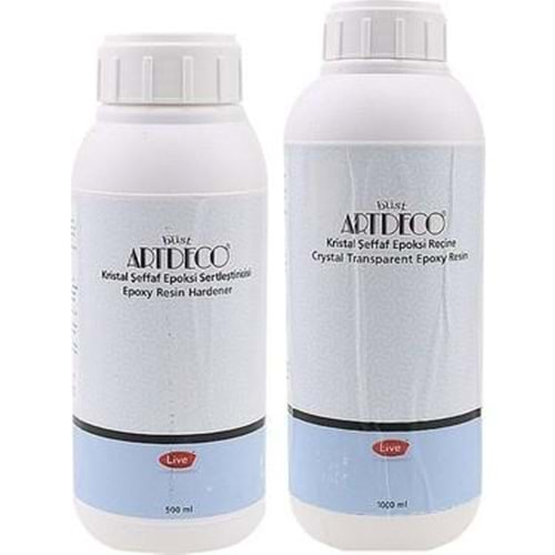 Artdeco Kristal Şeffaf Epoksi Reçine 1000 + 500 Ml