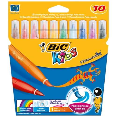 Bic Keçeli Boya Kalemi Visa Fırça Uç 10 Lu 828964