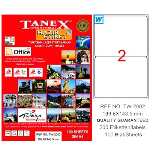 Tanex Lazer Etiket 100 Yp 199.6X143 .5Mm Tw-2002