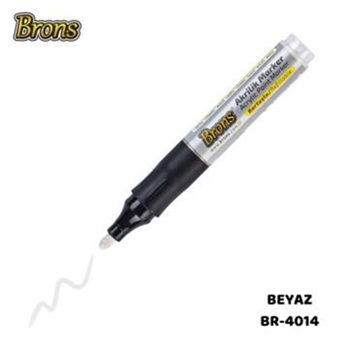 Brons Akrilik Marker Kalem Beyaz Br-4014