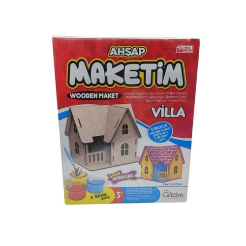 Giftölye 3D Ahşap Villa (Küçük)