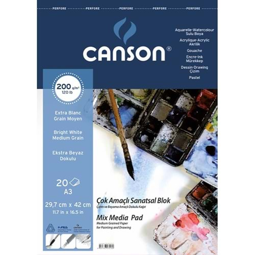 Canson Resim Çizim Defteri 200Gr A3 20Yp