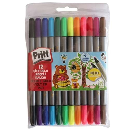 Pritt Keçeli Kalem 12 Renk Çift Uç