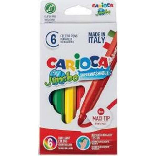 Carioca Jumbo Yıkanabilir Keçeli Kalem 6 Lı