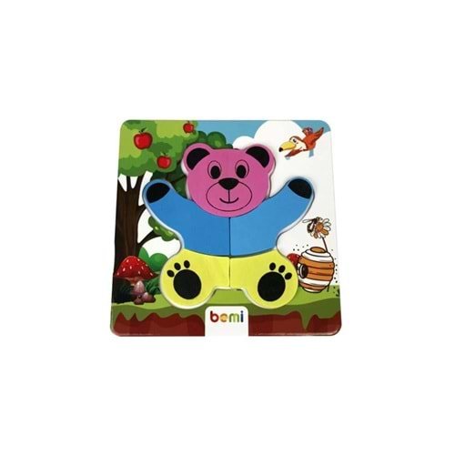 Bemi Toys Ahşap Puzzle Sevimli Hayvanlar 15x15 18+