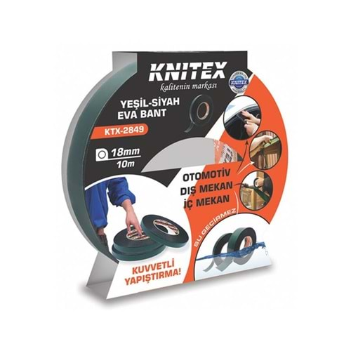 Knıtex Eva Bant Yeşil Siyah 18Mmx10Mt Ktx-2849