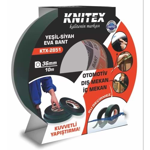 Knıtex Eva Bant Yeşil Siyah 36Mmx10Mt Ktx-2851