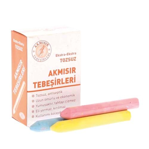 Akmısır Renkli Tebeşir Tozsuz 15 Li