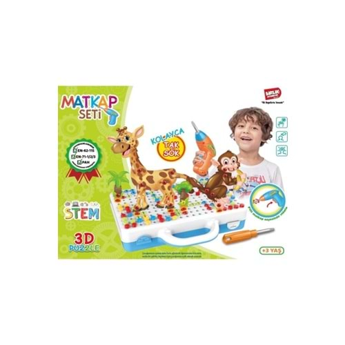 Birlik Toys 3D Stem Eğitici Matkap Seti HayvanlarURT014