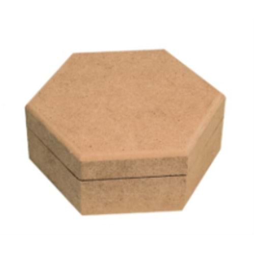 Mdf Kapaklı Altıgen Kutu 23x23x9.5