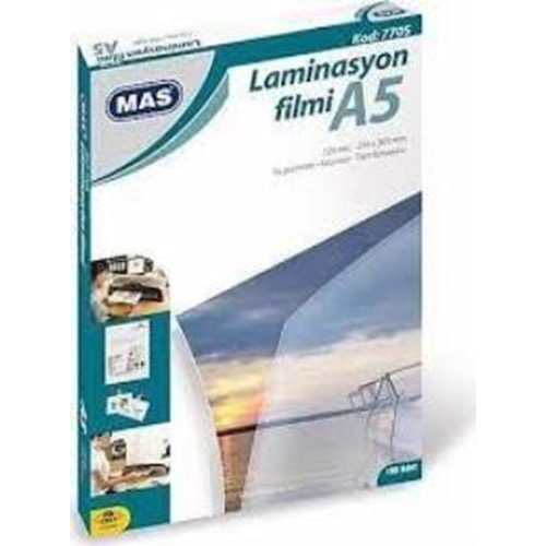 Mas Laminasyon Filmi Parlak A5 125 MIC 100 LÜ 7705