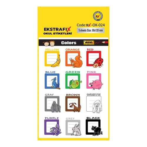 Ekstrafix (Ok-024) Okul Etiket 80x120mm Q