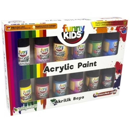 Funny Kıds 20 Ml Akrilik Boya 12 Li Set