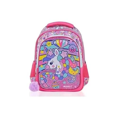 Muggle Mu-6443 Happy Unicorn Pembe Okul Çantası