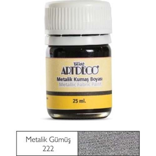 Artdeco Metalik Kumaş Boyası 25Ml Gümüş 222