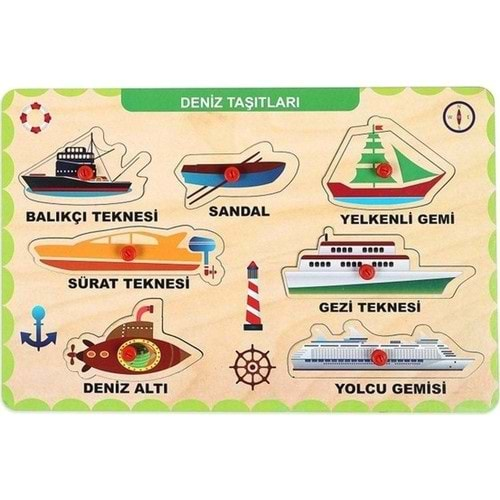 Play Wood Ahşap Tutmalı Deniz ve Hava Taşıtları ONY-325/6