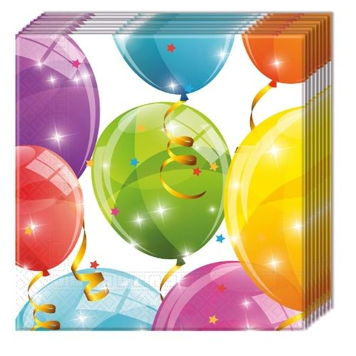 Kika Sparkling Balloons Peçete 33x33cm 20 Li