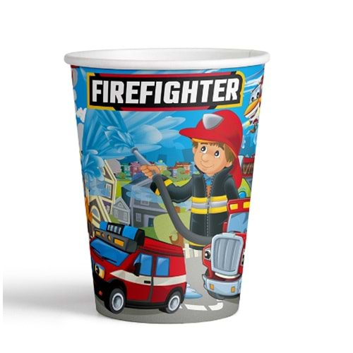 Kika Firefighters Karton Bardak 8oz 8li