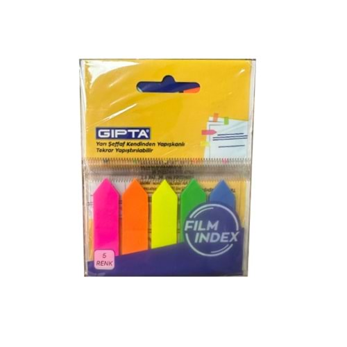 Gıpta Yapışkan Not Ok Film Ayraç 5x12x44mm 25yp