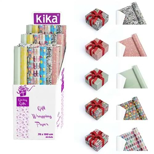 Kika Hediye Paket Kağıdı 70x100 (1 Adet)