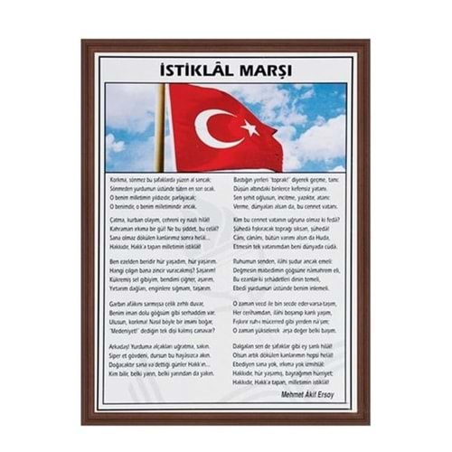 Akyazı İstiklal Marşı Mdf Çerçeve 35x50